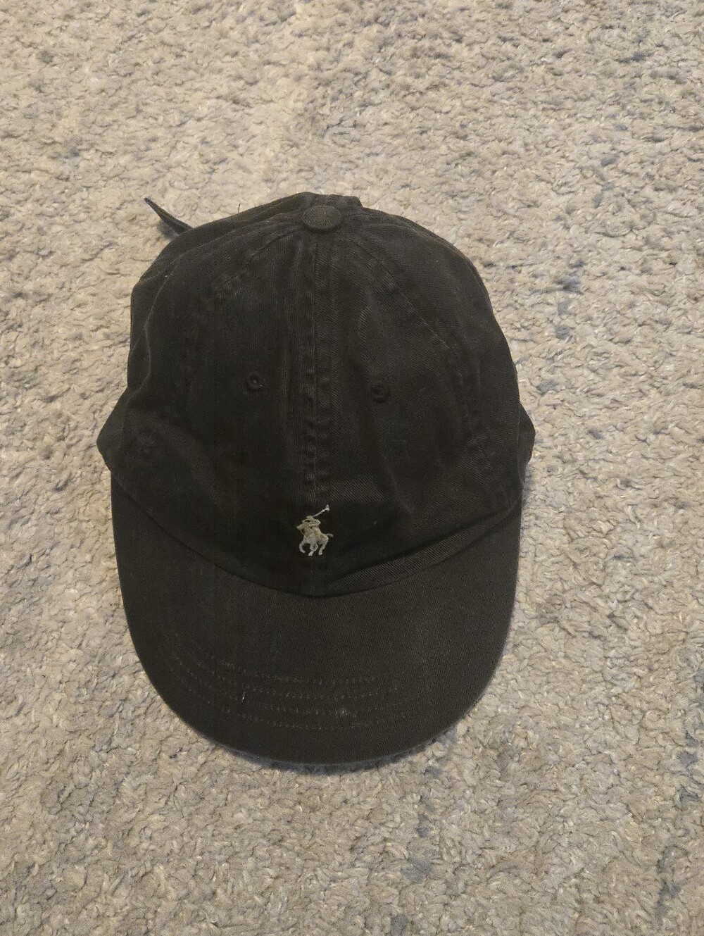 Polo Ralph Lauren Classic Black Cotton Chino Baseball Dad Hat - Picture 2 of 4